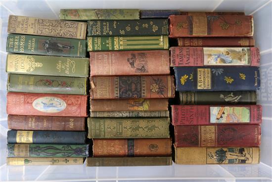 Five boxes of books
